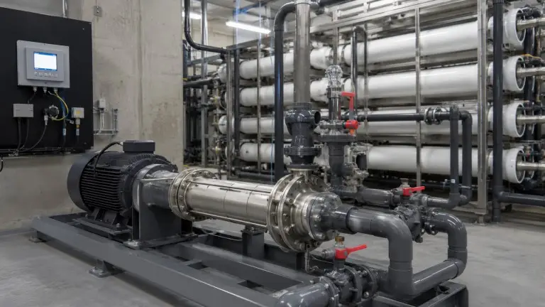 Boiler feed water treatment high pressure pump for reverse osmosis pre-treatment