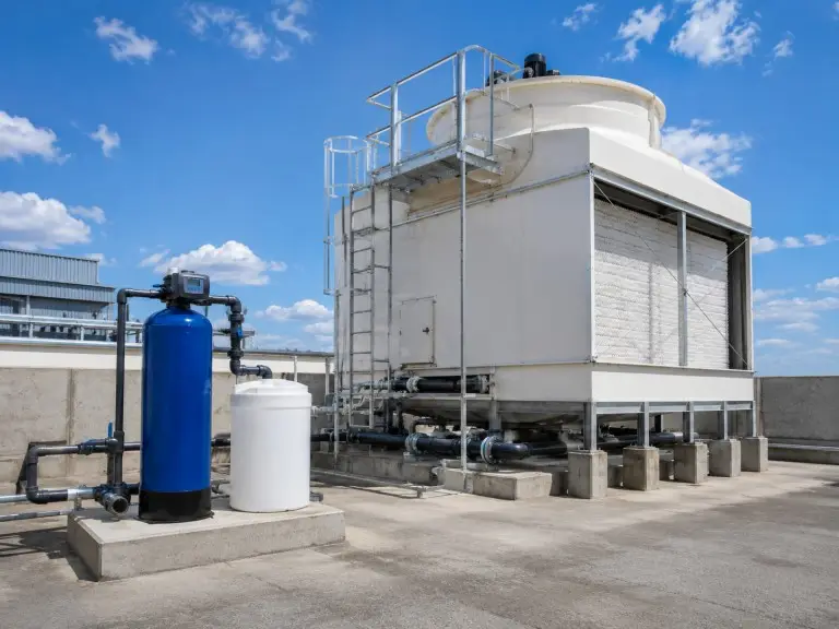 Single tank water softener used for cooling tower makeup scale control