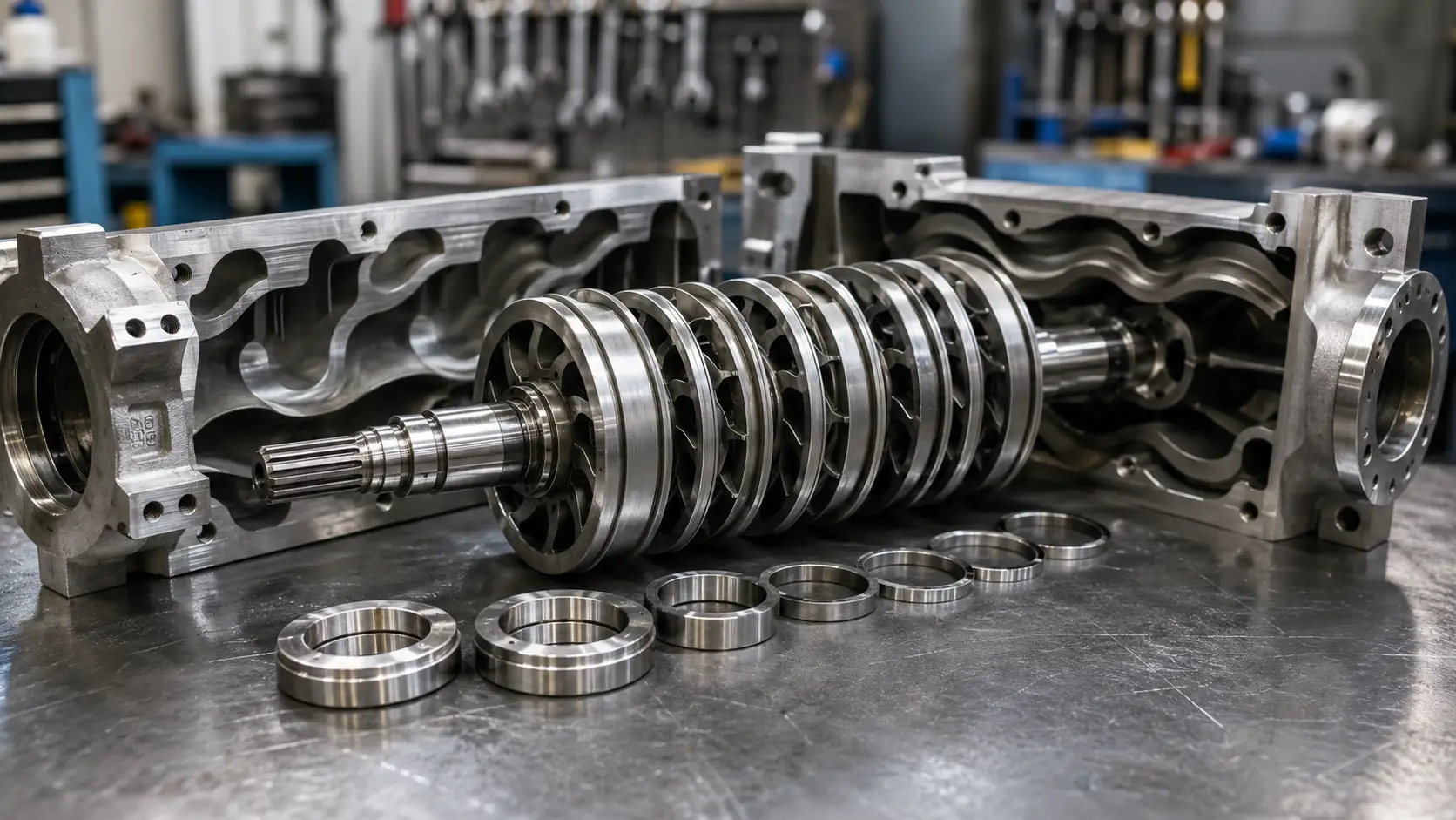 SS316L stainless steel impeller stack for industrial RO high pressure pump - precision machined multistage casing