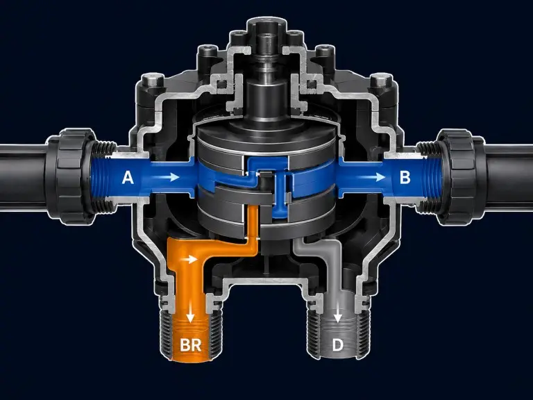 Double valve double tank softener parallel service mode and alternating regeneration cycle diagram