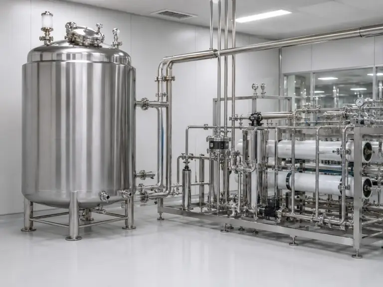 Food and beverage plant - ingredient water and process water storage system