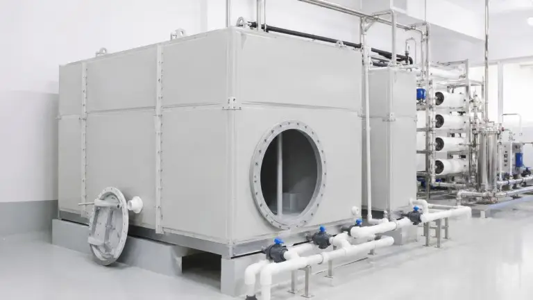 FRP water storage tanks for food and beverage processing pre-treatment