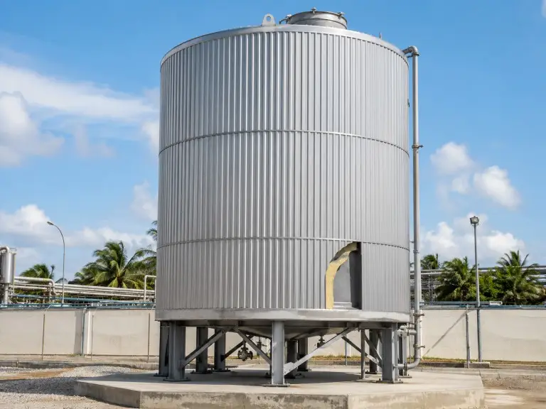 Insulated water storage tank with polyurethane foam for hot water supply