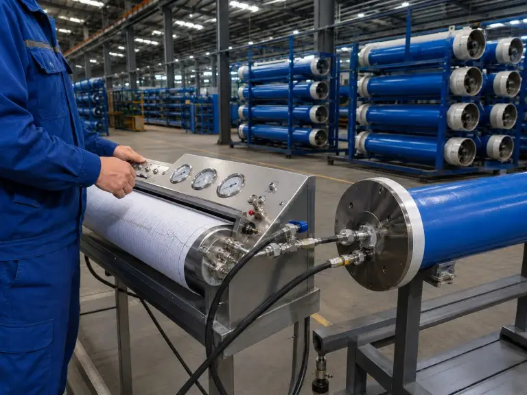 Membrane housing manufacturing and hydrostatic testing workshop