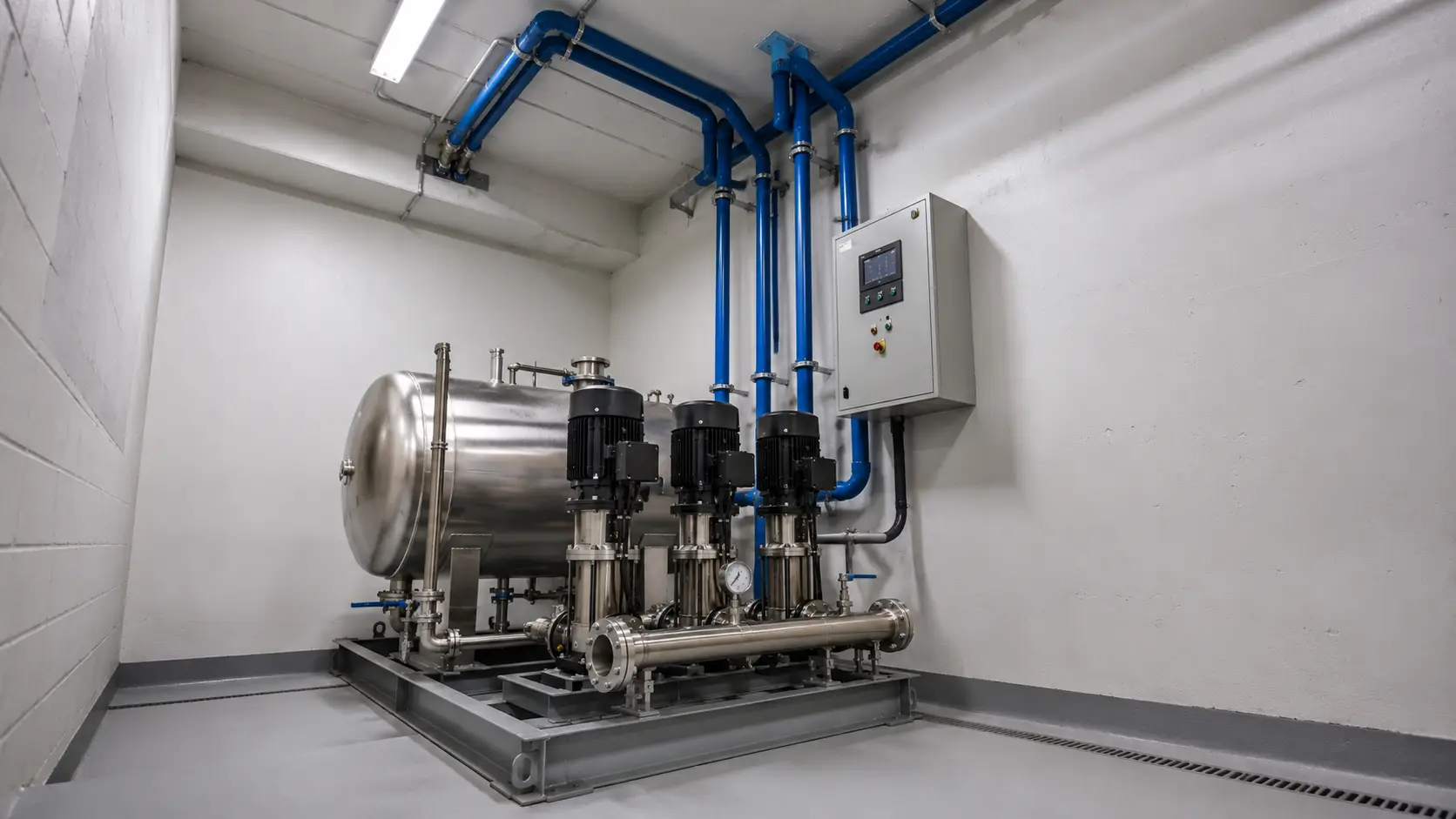 Non-negative pressure water supply equipment installed in high-rise residential building pump room