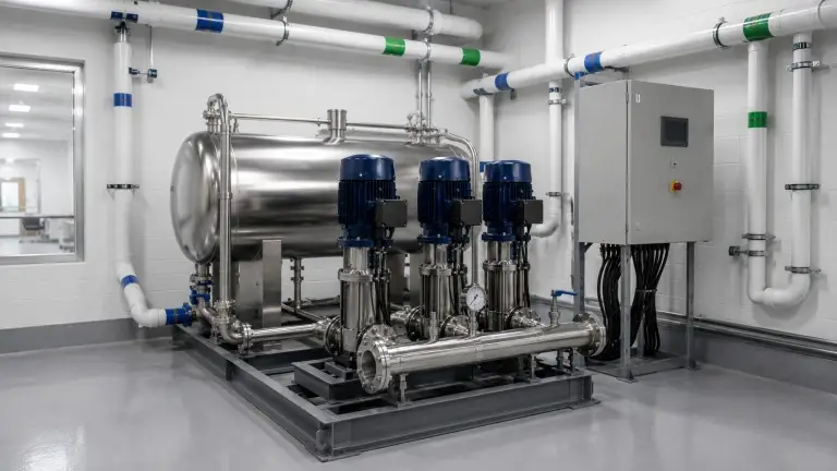 Non-negative pressure water supply equipment in school and hospital non-critical building plant room