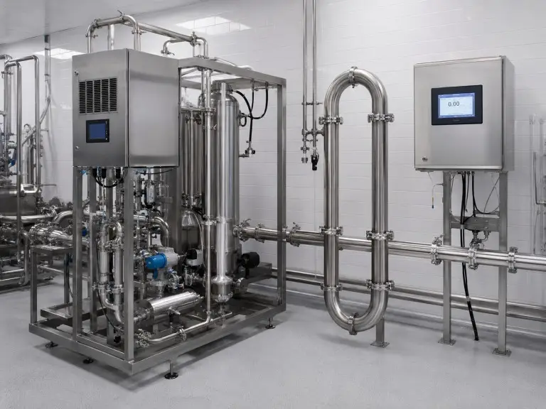 Ozone generator integrated into a food and beverage process water line