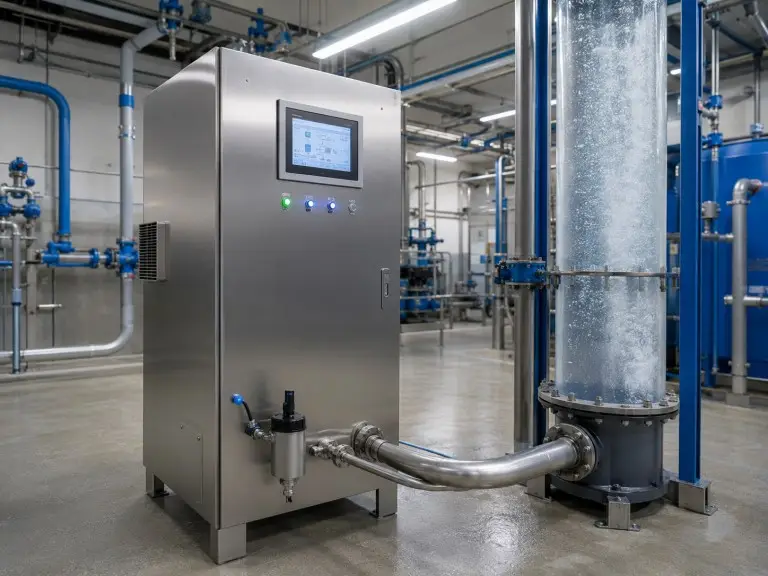 Industrial corona discharge ozone generator skid for water treatment