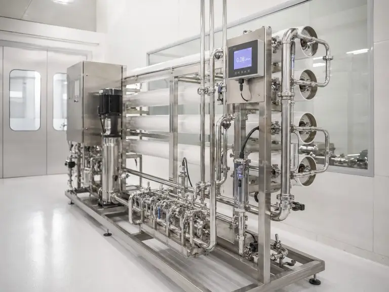 Pharmaceutical RO ultrapure water system with CIP connection and conductivity monitoring