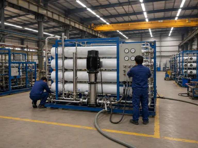 Membrane skid assembly and pressure testing inside Hiju workshop