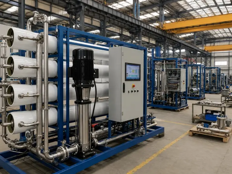 Industrial reverse osmosis membrane system for high-purity process water and drinking water