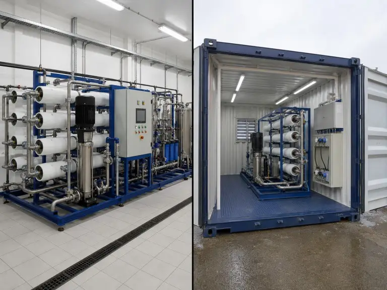 Comparison of Hiju skid-mounted and containerized commercial RO system configurations for tap water feed