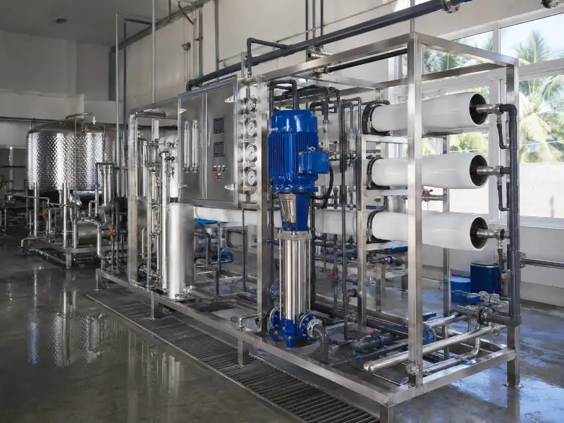 Industrial reverse osmosis system installed at process water treatment site