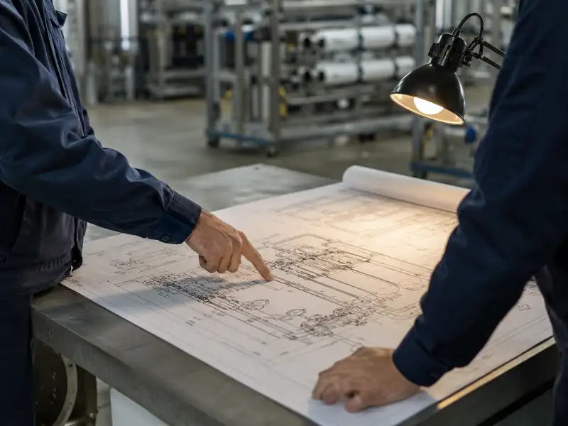 Hiju engineering team conducting project review and quality control inspection