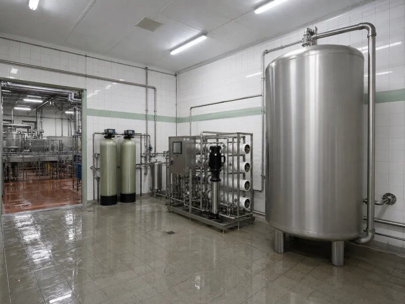 Water treatment room serving a mid-size food and beverage production line